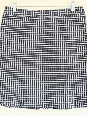 Navy and White Patterned A-Line Skirt very stretchy